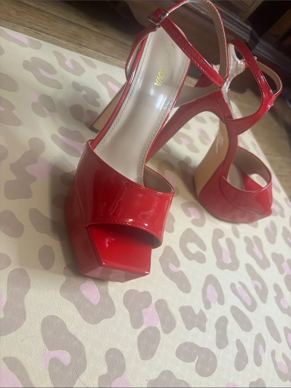 Red Patent Platform Sandals - Women